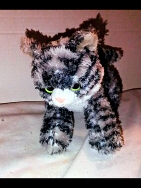 Gray Striped Plush Cat Toy - Brand: